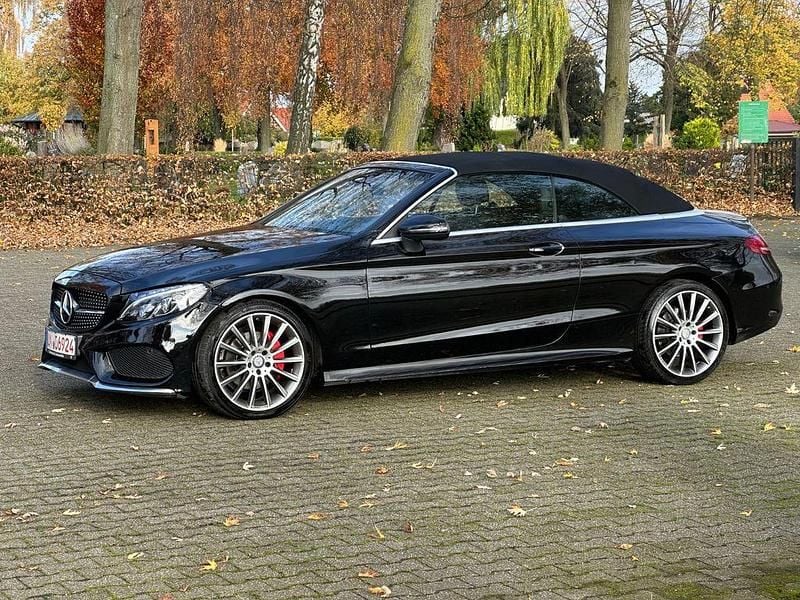 Schwarz Gebraucht 2016 Mercedes C220 AMG line Cabrio | 14.950 € (Superpreis) - Bild 1/4