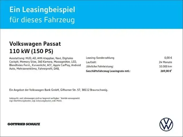 Neu VW Passat Business 150 PS (110 kW) 2025 Schwarz Kombi