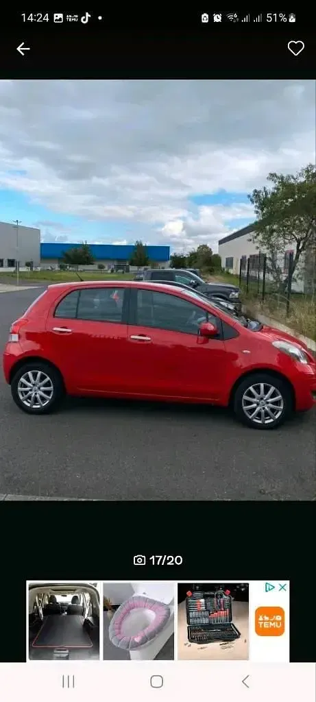 Gebraucht Toyota Yaris 2012 Rot Kleinwagen