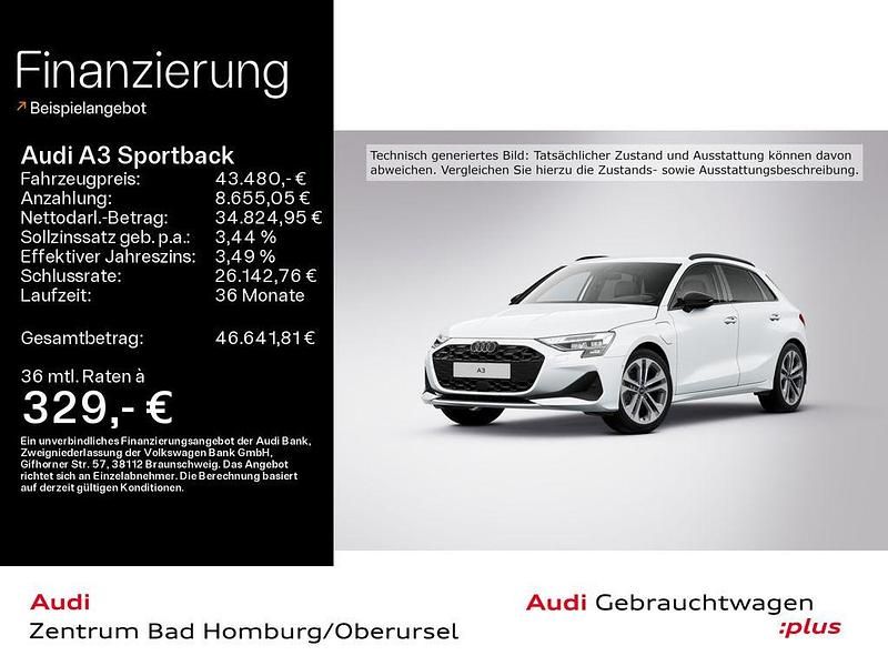 Weiß Gebraucht 2025 Audi A3 Sportback e-tron Advanced Kleinwagen | 43.480 € - Bild 1/4