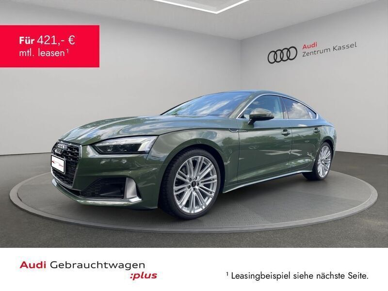 Distriktgrün metallic Gebraucht 2024 Audi A5 Sportback Advanced Plus Limousine | 40.990 € (Etwas zu teuer) - Bild 1/3