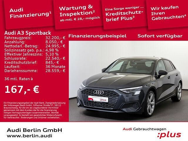 Grau Gebraucht 2023 Audi A3 Sportback e-tron Ambiente Kleinwagen | 32.200 € (Etwas zu teuer) - Bild 1/2