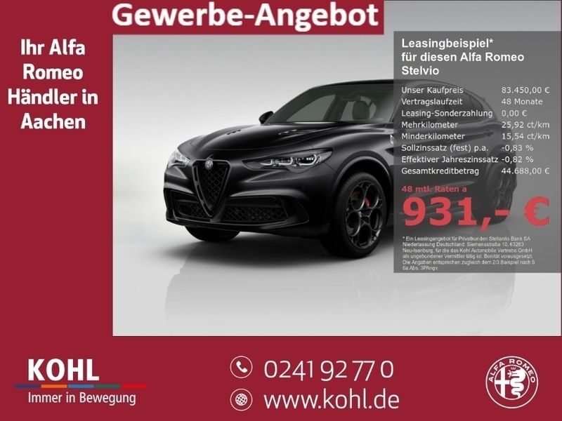 Schwarz Neu 2025 Alfa Romeo Stelvio Quadrifoglio SUV | 83.450 € (Fairer Preis) - Bild 1/4