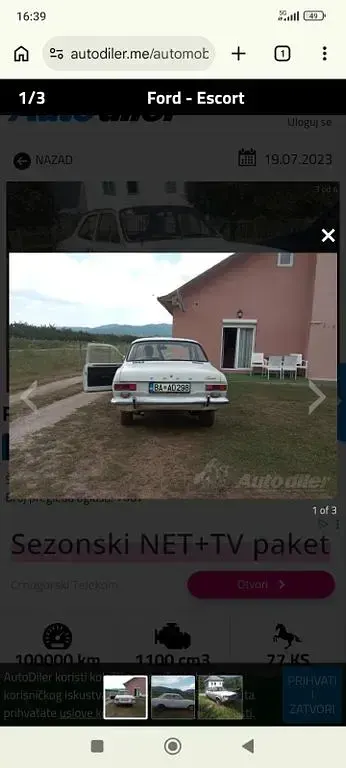 Occasion Ford Escort 105 ch (77 kW) 1978 Blanc