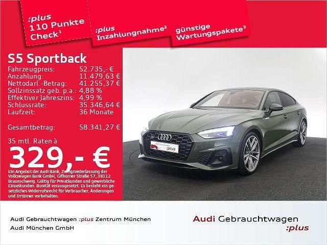 Grün Gebraucht 2022 Audi S5 Sportback Ambiente Kleinwagen | 52.735 € (Teuer) - Bild 1/2