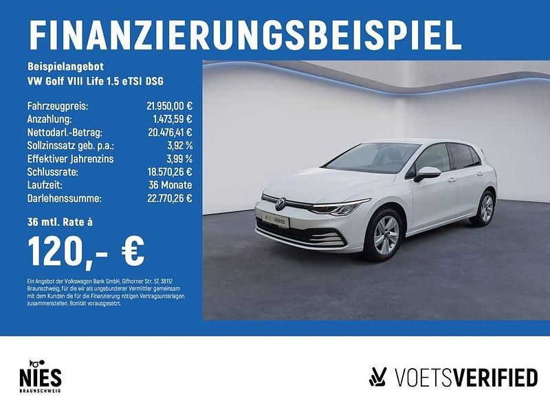 Gebraucht VW Golf VIII Life 131 PS (96 kW) 2024 Weiß Limousine