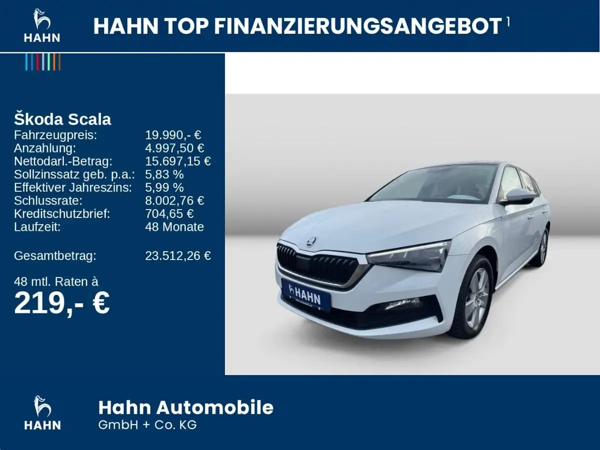 Gebraucht Skoda Scala Style 150 PS (110 kW) 2023 Moonweiss metallic Kleinwagen