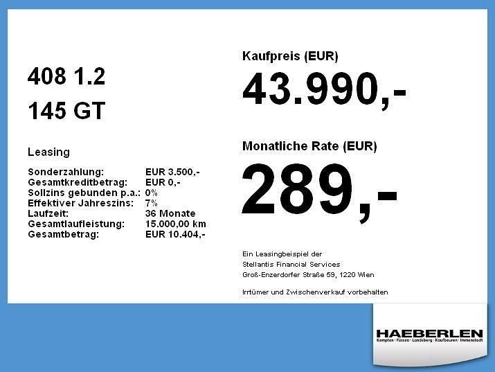 Neu Peugeot 408 GTi 136 PS (100 kW) 2025 Grau/typ aussenverkleidung met Limousine