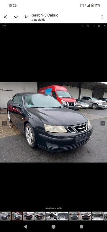 Schwarz Gebraucht 2004 Saab 9-3 Cabriolet Cabrio | 1.799 € - Bild 1/4