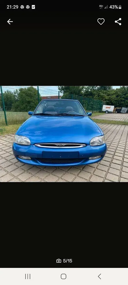 Gebraucht Ford Escort Cabriolet Ghia 116 PS (85 kW) 1996 Blau Cabrio