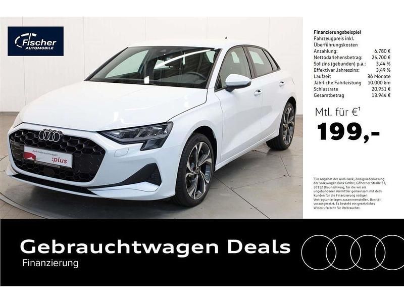 Weiss Gebraucht 2024 Audi A3 Sportback Advanced Limousine | 32.480 € (Fairer Preis) - Bild 1/4