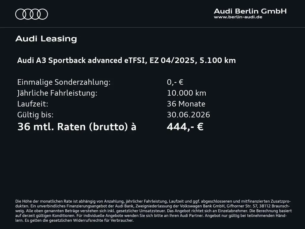 Używany Audi A3 Advanced Plus 204 KM (150 kW) 2025 Czarny Kombi