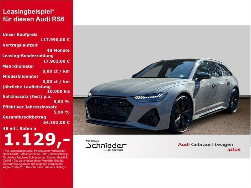 Grau Gebraucht 2023 Audi RS6 Performance Kombi | 117.990 € - Bild 1/3
