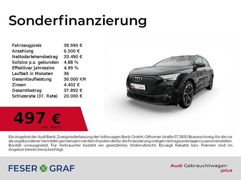 Mythosschwarz metallic Gebraucht 2023 Audi Q4 e-tron Ambiente SUV | 39.990 € (Fairer Preis) - Bild 1/4