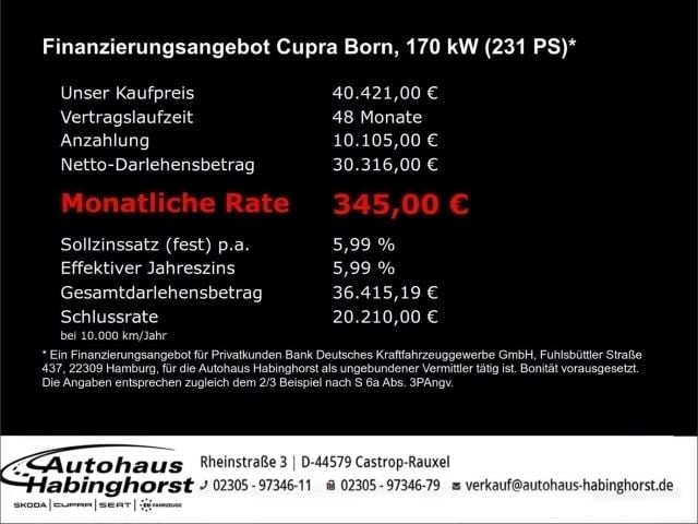 Gebraucht Cupra Born 169 kW (231 PS) 2022 Andere farbe Kleinwagen