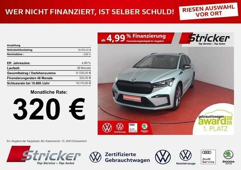 Arctic silber metallic Gebraucht 2021 Skoda Enyaq iV SportLine SUV | 26.950 € (Fairer Preis) - Bild 1/4