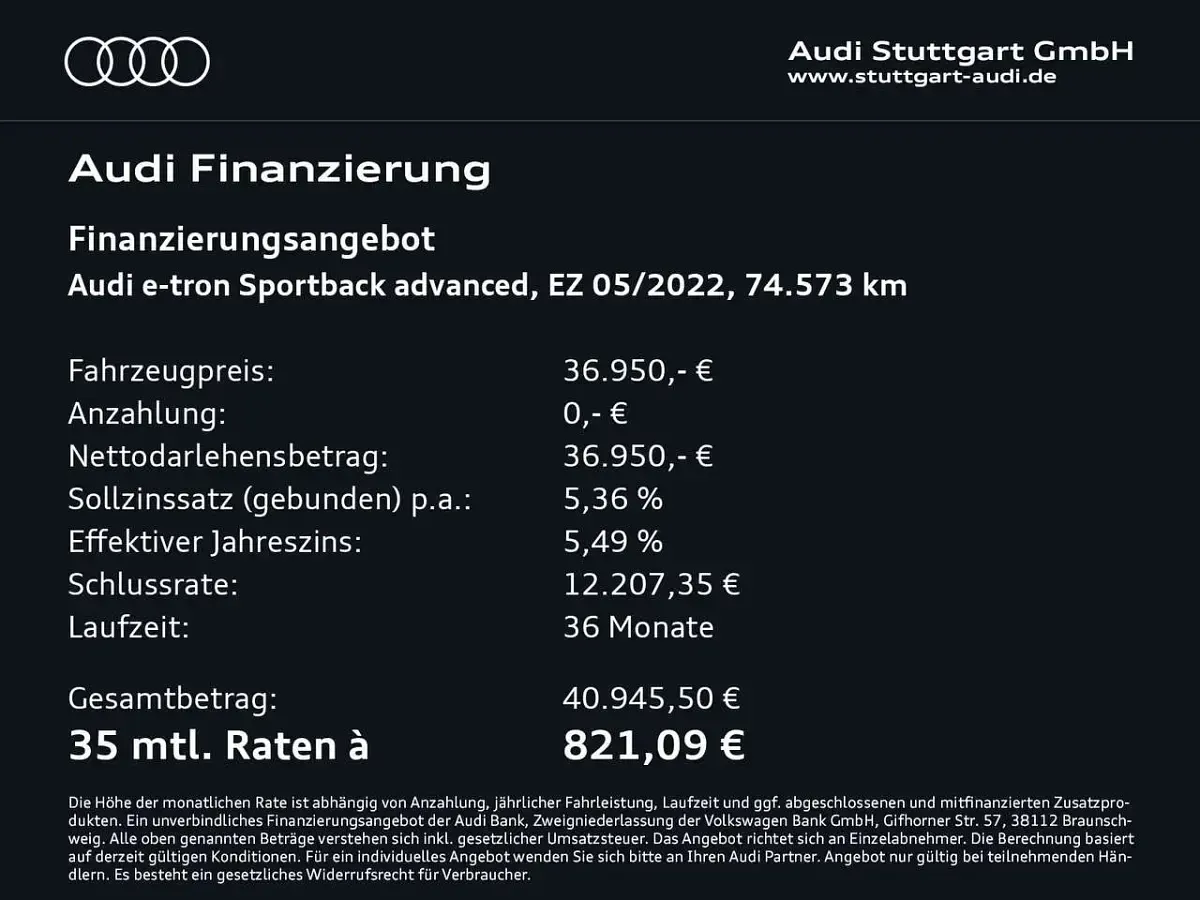 Gebraucht Audi e-tron 300 kW (408 PS) 2022 Siambeige metallic SUV