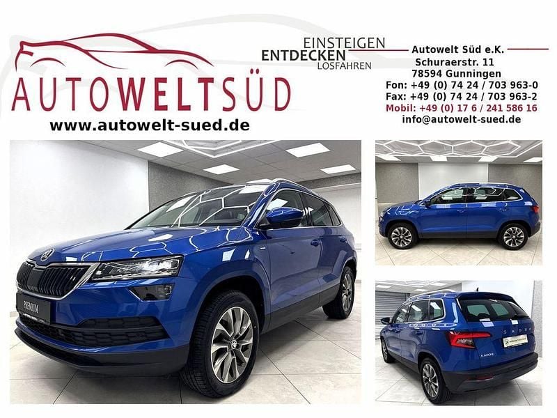 Raceblau (metallic) Gebraucht 2021 Skoda Karoq Clever SUV | 23.900 € (Superpreis) - Bild 1/4