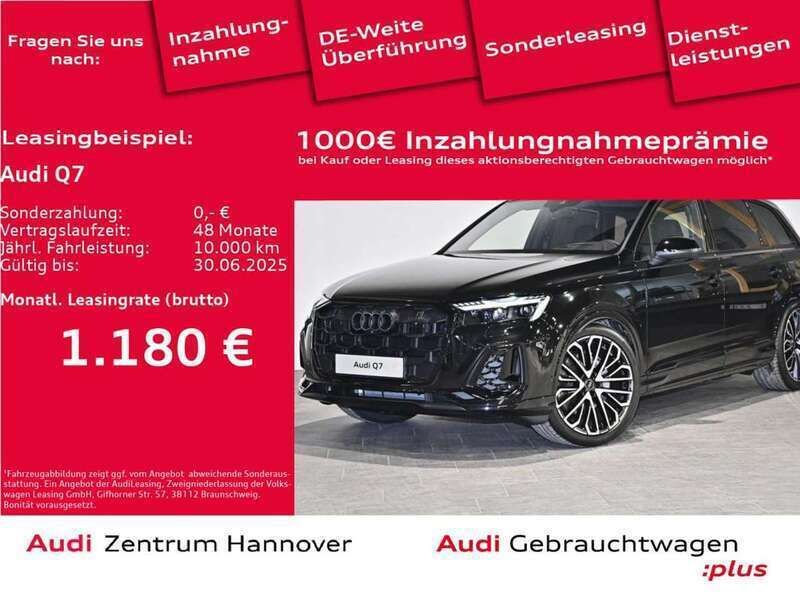 Mythosschwarz metallic Gebraucht 2024 Audi Q7 S-Line SUV | 105.991 € - Bild 1/4