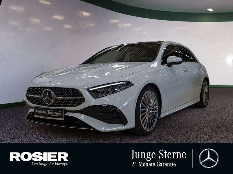 Weiss / digitalweiss (metallic) Gebraucht 2024 Mercedes A220 Advanced Plus Limousine | 38.660 € - Bild 1/4