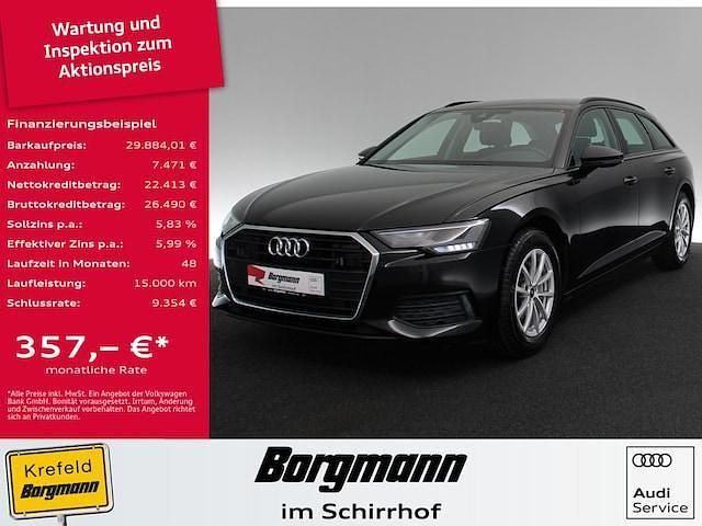 Mythosschwarz metallic (metallic) Gebraucht 2021 Audi A6 Basis Kombi | 29.884 € (Fairer Preis) - Bild 1/4
