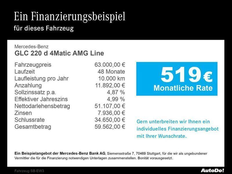 Grau Gebraucht 2024 Mercedes GLC220 AMG Limousine | 63.000 € (Guter Preis) - Bild 1/1
