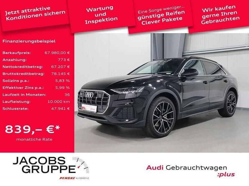 Mythosschwarz metallic Gebraucht 2023 Audi Q8 Ambiente SUV | 67.980 € (Superpreis) - Bild 1/4