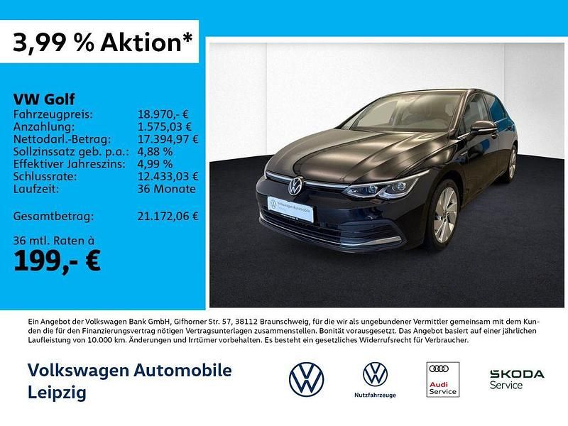 Gebraucht VW Golf VIII Style 131 PS (96 kW) 2022 Schwarz Limousine