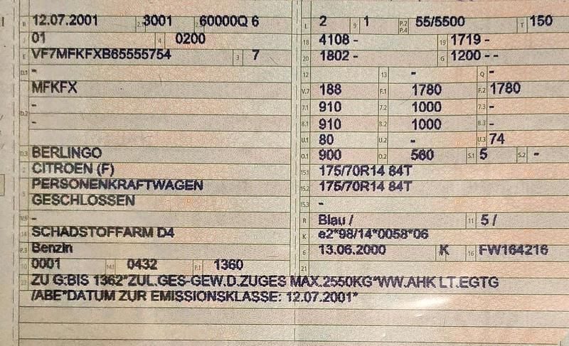 Blau Gebraucht 2001 Citroën Berlingo Van / Kleinbus | 600 € (Guter Preis) - Bild 1/4