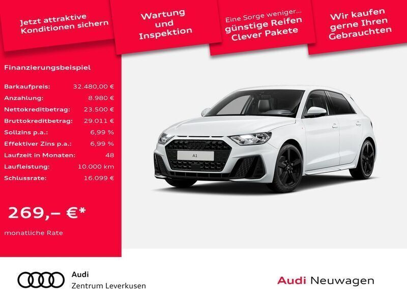 Gletscherweiss Neu 2025 Audi A1 Sportback S-Line Kleinwagen | 32.480 € (Fairer Preis) - Bild 1/4