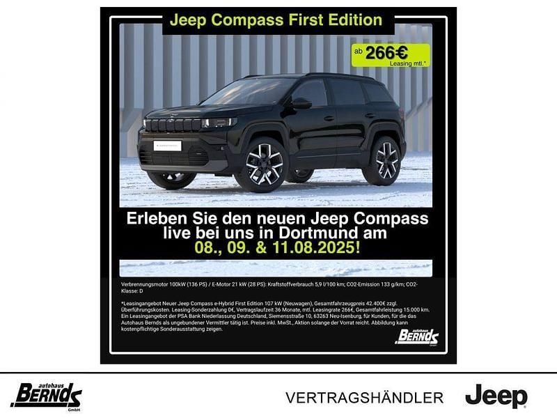 Vulcano black Neu 2025 Jeep Compass SUV | 46.985 € (Teuer) - Bild 1/4