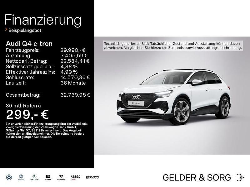 Gletscherweiß metallic Gebraucht 2022 Audi Q4 e-tron S-Line SUV | 29.990 € - Bild 1/4