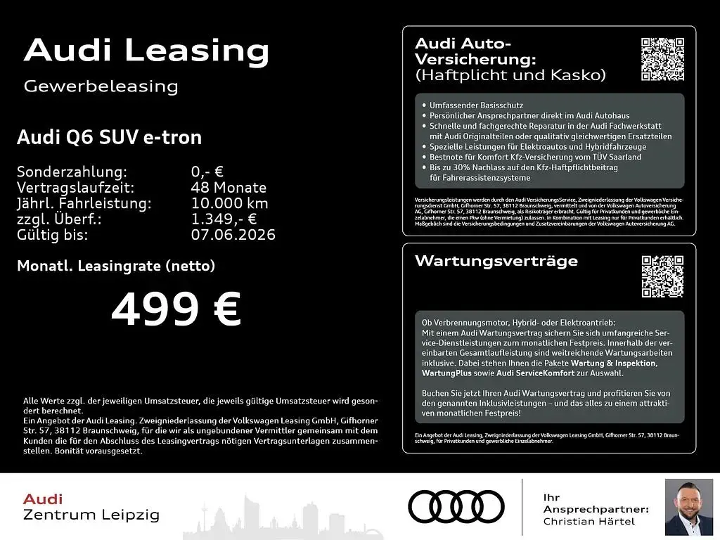 Ny Audi Q6 e-tron Sport 185 kW (252 HK) 2026 Sort SUV
