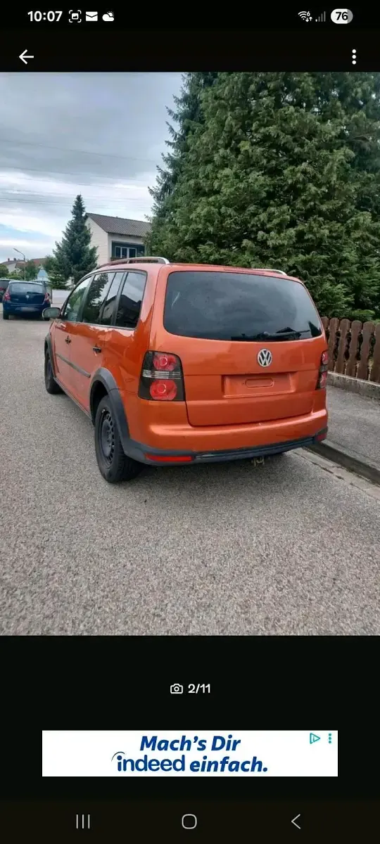 Gebraucht VW Touran 150 PS (110 kW) 2008 Orange Van / Kleinbus