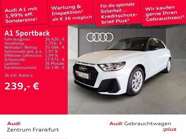 Gletscherweiß metallic Gebraucht 2024 Audi A1 Sportback S-Line Kleinwagen | 27.850 € (Teuer) - Bild 1/3