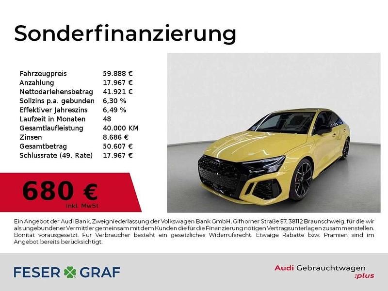 Pythongelb metallic Gebraucht 2024 Audi RS3 Ambiente Kleinwagen | 59.888 € (Superpreis) - Bild 1/2