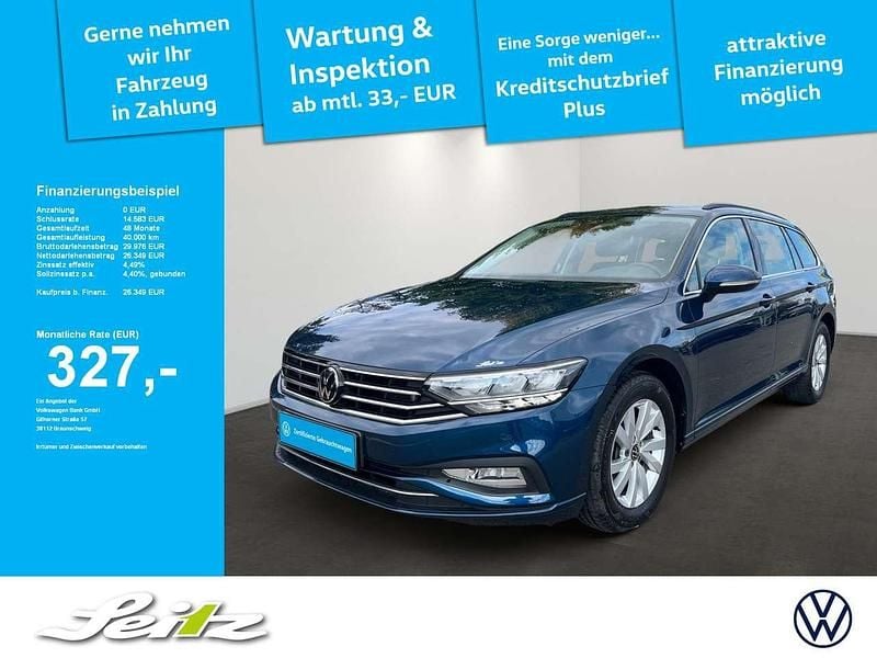 Aquamarinblau metallic Gebraucht 2023 VW Passat Business Kombi | 26.349 € (Guter Preis) - Bild 1/3