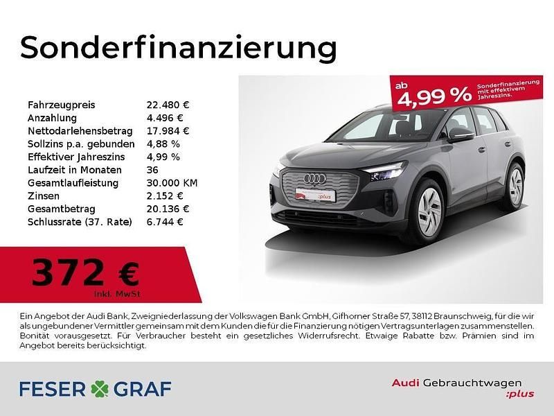 Kieselgrau Gebraucht 2022 Audi Q4 e-tron Basis SUV | 22.480 € (Guter Preis) - Bild 1/4