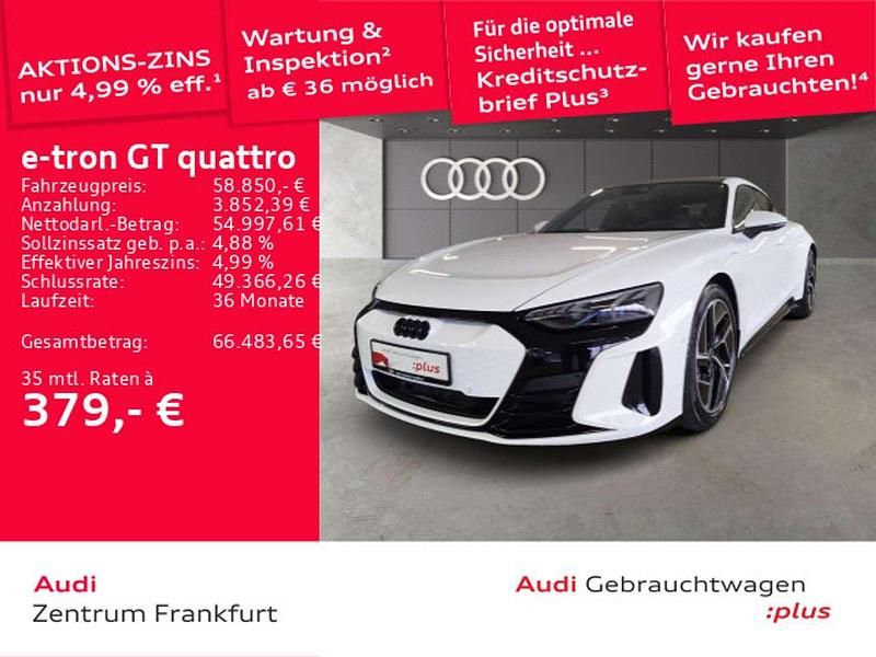 Ibisweiß/ibisweiß Gebraucht 2023 Audi e-tron GT quattro Ambiente Limousine | 58.850 € (Superpreis) - Bild 1/3