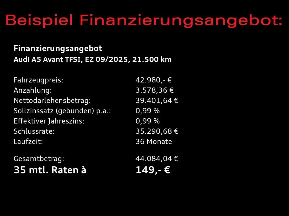 Gebraucht Audi A5 Ambiente 204 PS (150 kW) 2025 Firmamentblau metallic Kombi