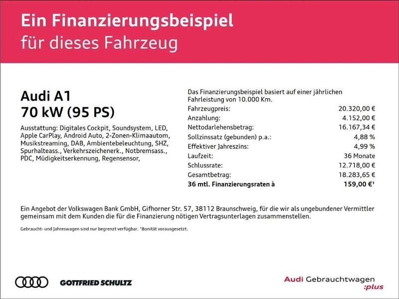Gebraucht Audi A1 Sportback Advanced Plus 95 PS (69 kW) 2024 Schwarz Kleinwagen
