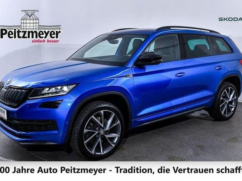 Race blue metallic Gebraucht 2020 Skoda Kodiaq SportLine SUV | 34.990 € (Teuer) - Bild 1/4