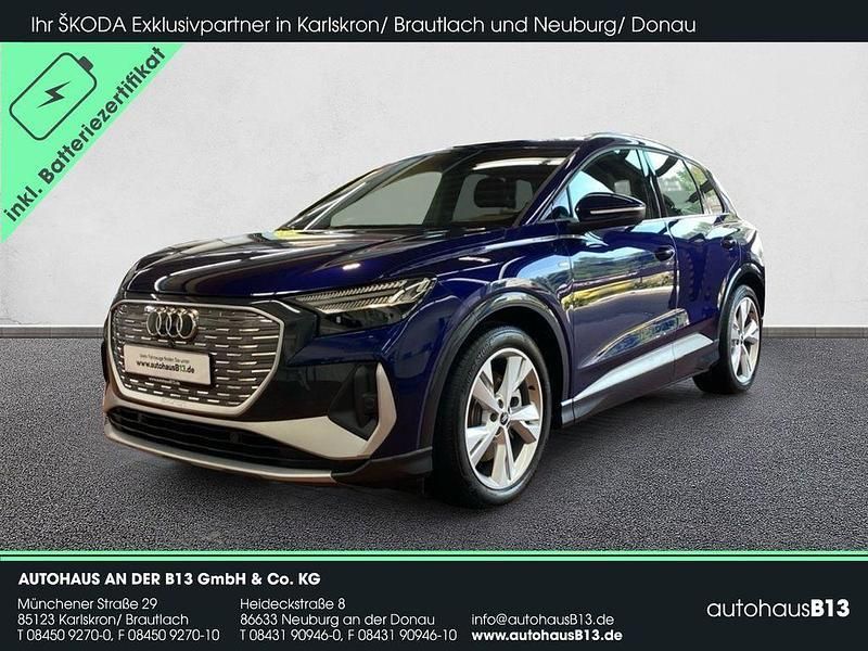 Navarrablau metallic Gebraucht 2023 Audi Q4 e-tron Comfort SUV | 36.450 € (Fairer Preis) - Bild 1/4