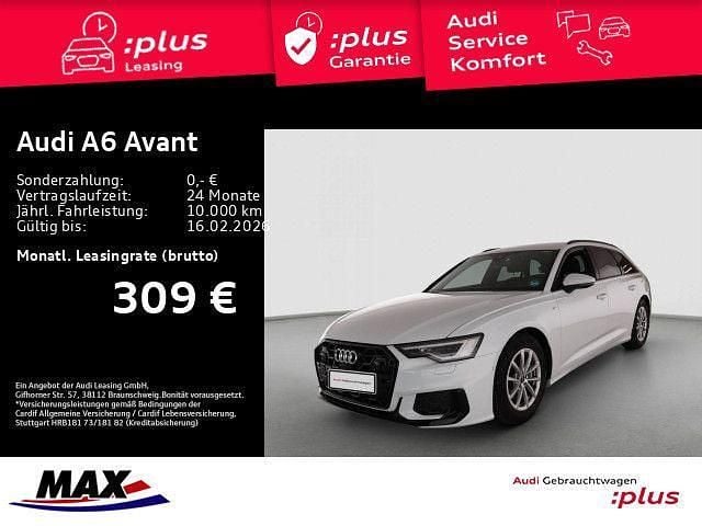 Gletscherweiß metallic (metallic) Gebraucht 2025 Audi A6 S-Line Kombi | 46.909 € (Superpreis) - Bild 1/3