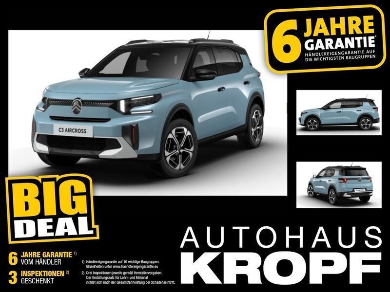 Blau (montecarloblau) Neu 2025 Citroën C3 Aircross SUV | 25.490 € (Fairer Preis) - Bild 1/4