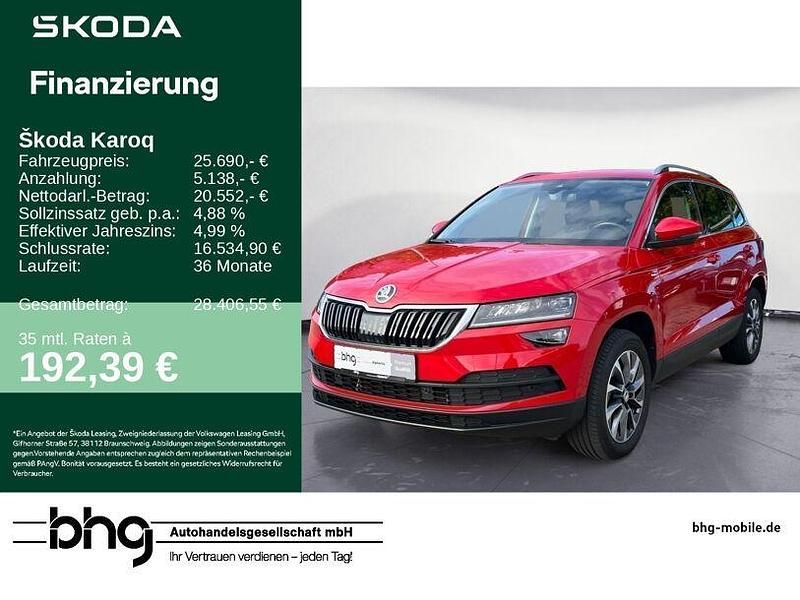 Velvetrot premium metallic Gebraucht 2020 Skoda Karoq Drive SUV | 25.690 € (Guter Preis) - Bild 1/4