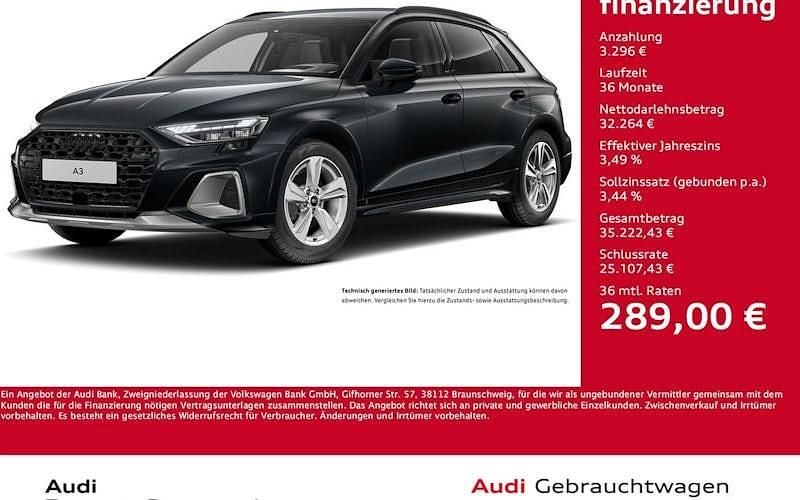 Grau Gebraucht 2024 Audi A3 Sportback Ambiente Limousine | 35.560 € (Fairer Preis) - Bild 1/4