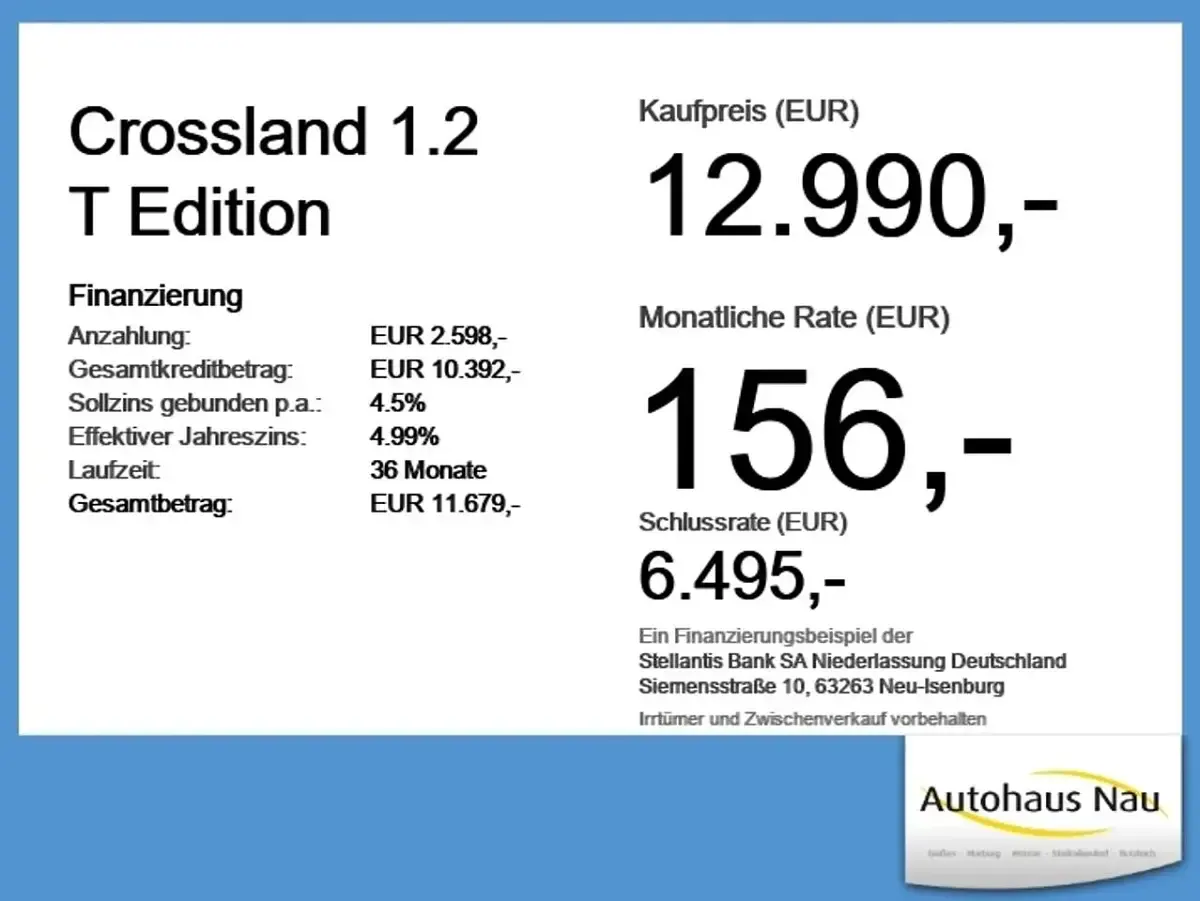 Gebraucht Opel Crossland Edition 110 PS (80 kW) 2022 Nautic blau SUV