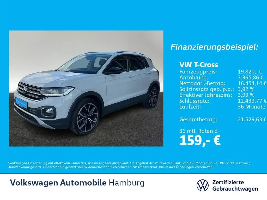 Gebraucht VW T-Cross Style 110 PS (80 kW) 2022 6u ascotgrau SUV