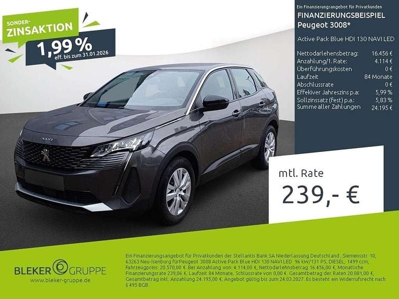 Gebraucht Peugeot 3008 Active 178 PS (130 kW) 2023 Lackierung platiniumgrau/metallic klarlack Limousine